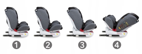 ORBIT Kidwell Obrotowy fotelik 0-36 kg z Isofix - BLACK 02 CZARNY