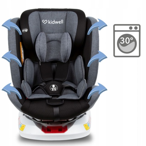 ORBIT Kidwell Obrotowy fotelik 0-36 kg z Isofix - BLACK 02 CZARNY