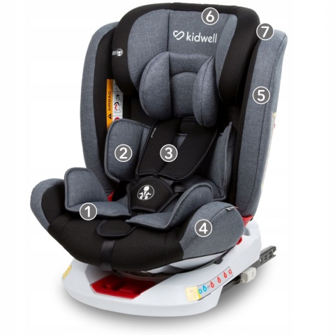 ORBIT Kidwell Obrotowy fotelik 0-36 kg z Isofix - BLACK 02 CZARNY