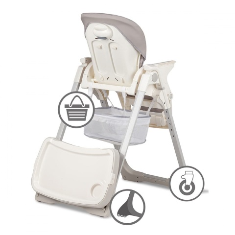 PRIME Kidwell Krzesełko do karmienia z koszem - SZARE