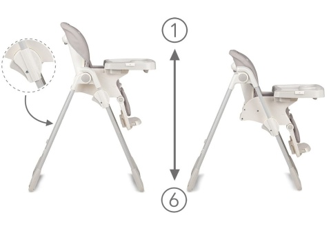 PRIME Kidwell Krzesełko do karmienia z koszem - SZARE