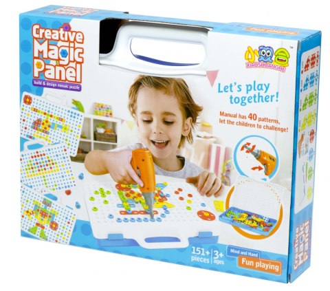 Wkrętarka wiertarka śrubki klocki konstrukcyjne zestaw majsterkowicza walizka 151 elementów