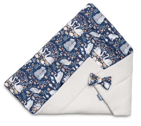 Dwustronny Rożek Becik Niemowlęcy Wafel Sensillo - FAUNA I FLORA SZARY