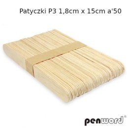 Patyczki P3 1,8cmx15cm 50szt kolor drewna p10