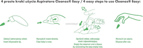 Cleanoz Easy Aspirator elektryczny do nosa - zestaw + 10 wkładów