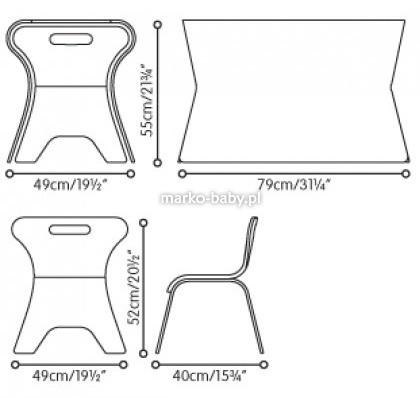 Mebelki OTTO BLOOM - stolik i 2 krzesła