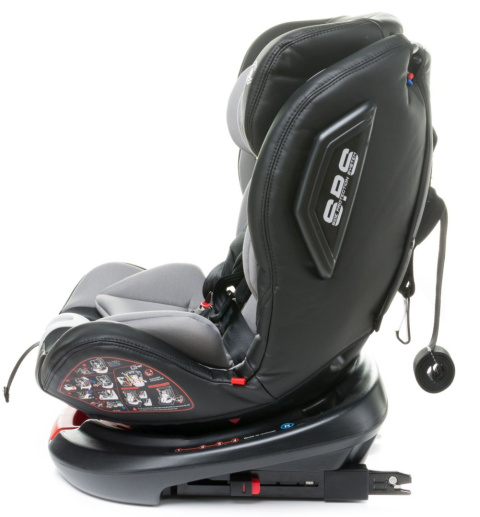 Roto-fix ISOFIX TOP TETHER 4Baby fotelik samochodowy Obrotowe siedzisko 360 ° 0+1,2,3 (0 - 36 KG) - LIGHT GREY