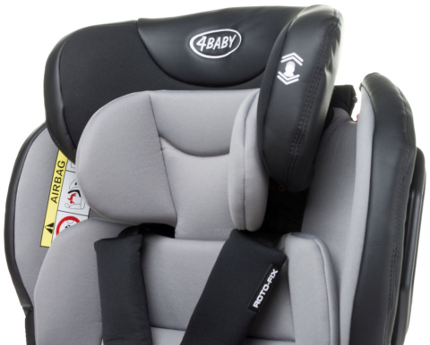 Roto-fix ISOFIX TOP TETHER 4Baby fotelik samochodowy Obrotowe siedzisko 360 ° 0+1,2,3 (0 - 36 KG) - LIGHT GREY
