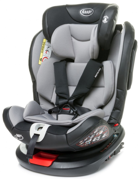 Roto-fix ISOFIX TOP TETHER 4Baby fotelik samochodowy Obrotowe siedzisko 360 ° 0+1,2,3 (0 - 36 KG) - LIGHT GREY