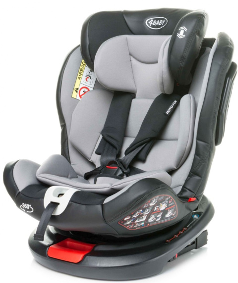 Roto-fix ISOFIX TOP TETHER 4Baby fotelik samochodowy Obrotowe siedzisko 360 ° 0+1,2,3 (0 - 36 KG) - LIGHT GREY