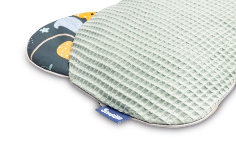 Sensillo Komplet do wózka Wafel poduszka kocyk - LEŚNA POLANA MIĘTOWY