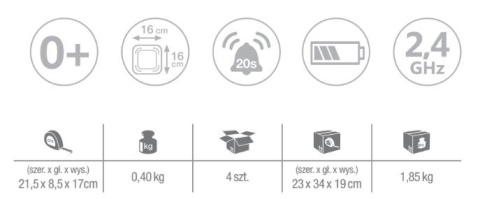 Niania elektroniczna - monitor ruchu czujnik AC027 Angelcare