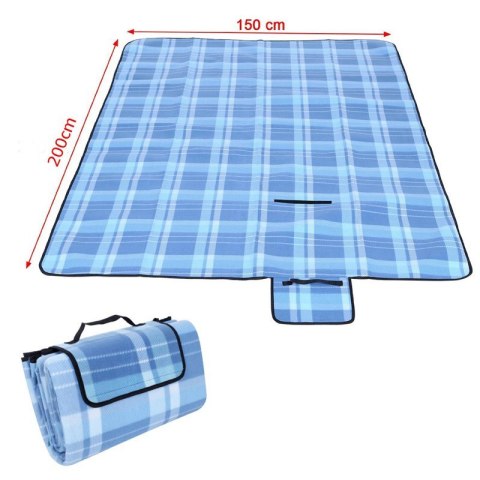 Mata piknikowa 150x200 niebieskie kwadraty