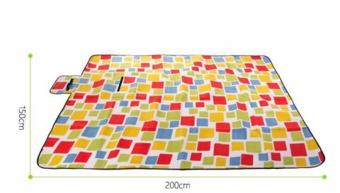 Mata piknikowa 200x200 niebieska krata