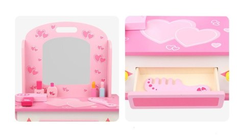 Drewniana toaletka kuchnia dla dziewczynki 2w1