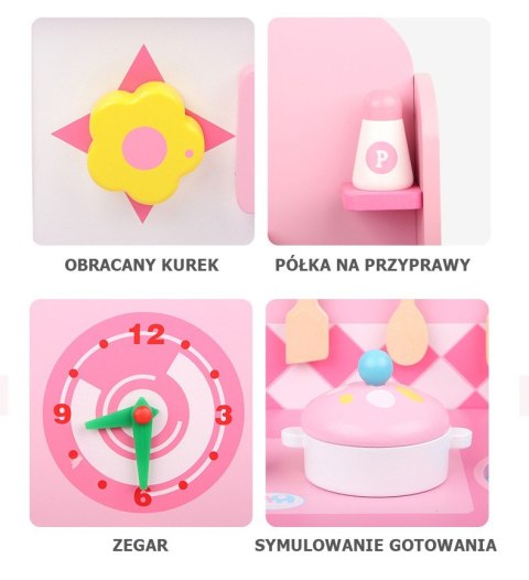 Drewniana toaletka kuchnia dla dziewczynki 2w1