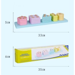 Drewniana układanka sorter 20 elementów pastelowe