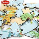 Drewniane duże puzzle mapa świata ONSHINE