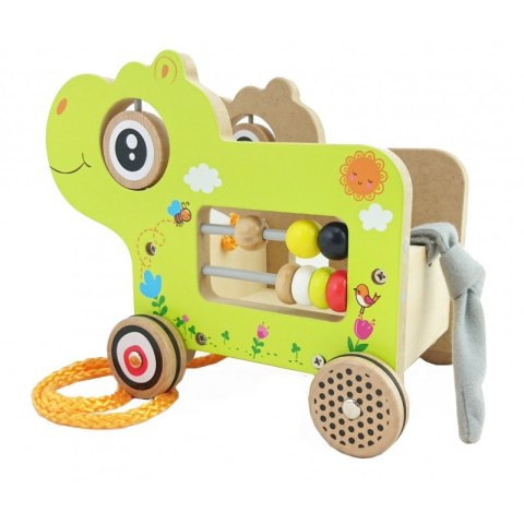 Drewniany hipopotam sorter na kołach