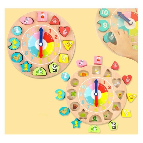 Drewniany zegar klocki koraliki