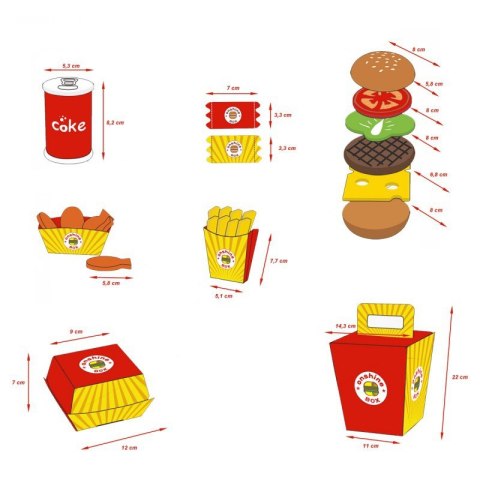 Drewniany zestaw hamburger z frytkami ONSHINE