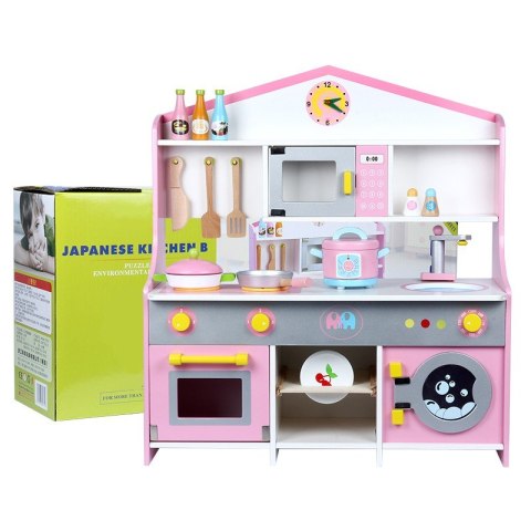 Duża Drewniana kuchnia z akcesoriami