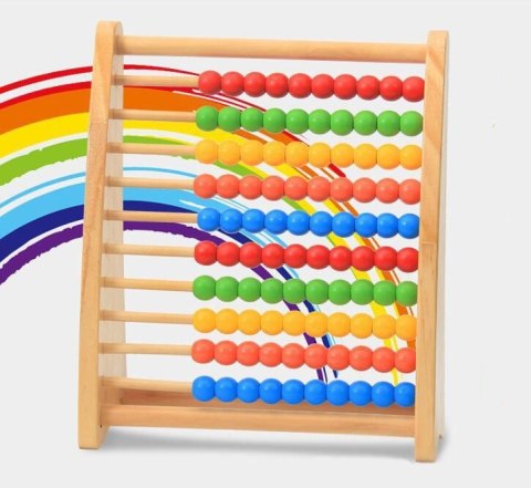 Duże liczydło drewniane tęcza