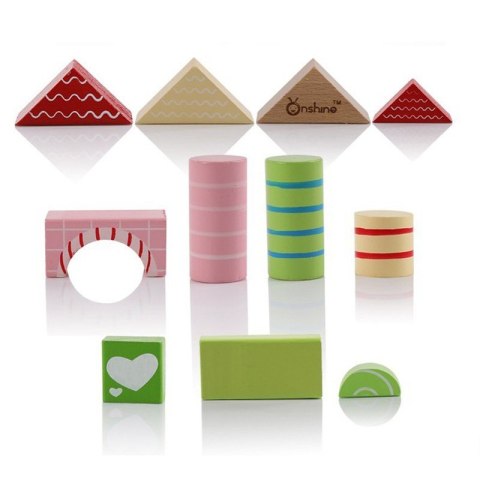 Klocki drewniane cukierkowe kolory 30 szt. w wiaderku ONSHINE