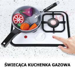 Ogromna drewniana czerwona kuchnia z akcesoriami ONSHINE