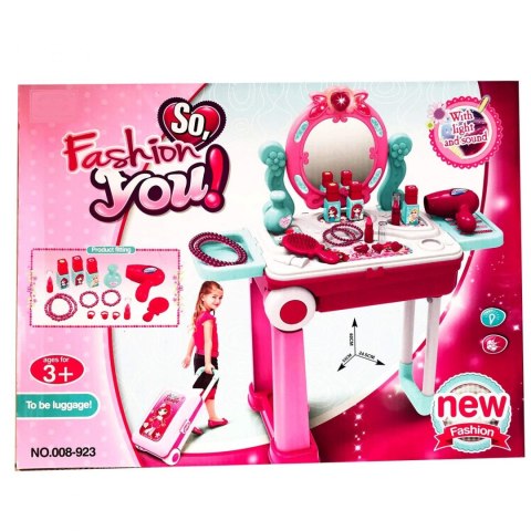 Toaletka z kosmetykami i przyborami z dźwiękiem i światłami