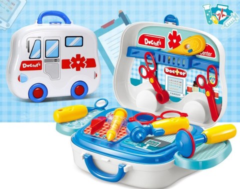 Zestaw MAŁY DOKTOR lekarz na kółkach walizka ambulans