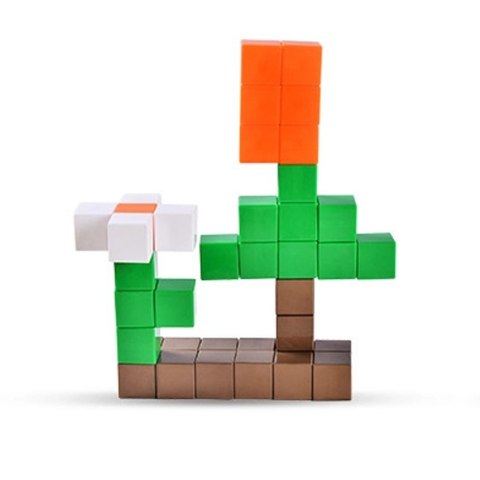 Klocki magnetyczne sześcienne 200 sztuk happy farm