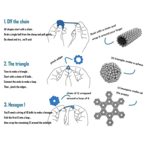 Kolorowe kulki klocki magnetyczne 216 szt 5mm