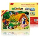 Puzzle drewniane 24 szt. farma