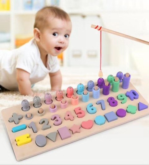 Rybki nakładanka kształty cyfry 4w1