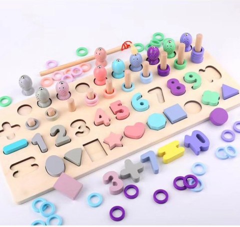 Rybki nakładanka kształty cyfry 4w1