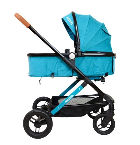 WÓZEK WIELOFUNKCYJNY DLA DZIECI 3W1 ALUMINIOWY NICEKIDS SELEDYNOWO CZARNY 7,5 KG