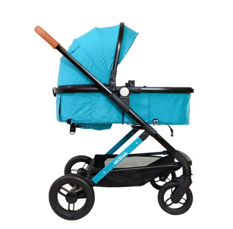WÓZEK WIELOFUNKCYJNY DLA DZIECI 3W1 ALUMINIOWY NICEKIDS SELEDYNOWO CZARNY 7,5 KG