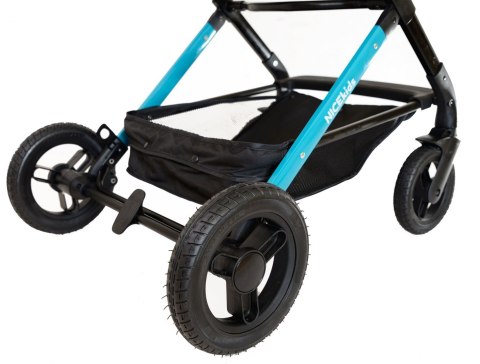 WÓZEK WIELOFUNKCYJNY DLA DZIECI 3W1 ALUMINIOWY NICEKIDS SELEDYNOWO CZARNY 7,5 KG