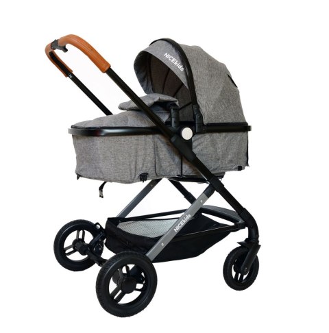 WÓZEK WIELOFUNKCYJNY DLA DZIECI 3W1 ALUMINIOWY NICEKIDS SZARO CZARNY 7,5 KG