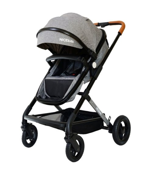 WÓZEK WIELOFUNKCYJNY DLA DZIECI 3W1 ALUMINIOWY NICEKIDS SZARO CZARNY 7,5 KG