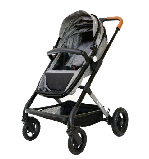 WÓZEK WIELOFUNKCYJNY DLA DZIECI 3W1 ALUMINIOWY NICEKIDS SZARO CZARNY 7,5 KG