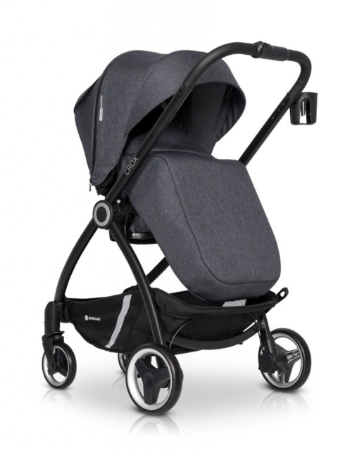 CROX Euro-Cart wózek spacerowy z przekładanym siedziskiem do 22 kg- Coal
