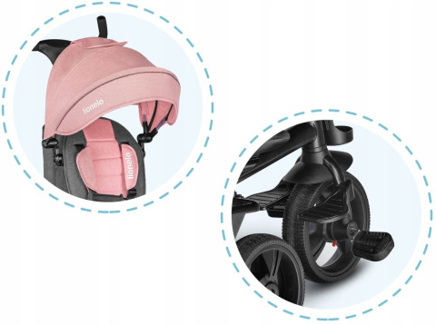HAARI Lionelo Rowerek trójkołowy od 18 m-cy do 5 lat - BUUBLEGUM
