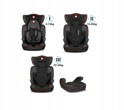 LEVI ONE Lionelo Fotelik samochodowy 9-36 kg - SPORTY BLACK