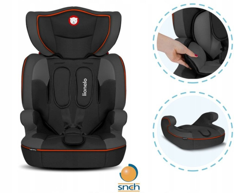 LEVI ONE Lionelo Fotelik samochodowy 9-36 kg - SPORTY BLACK