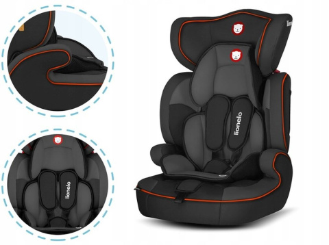 LEVI ONE Lionelo Fotelik samochodowy 9-36 kg - SPORTY BLACK