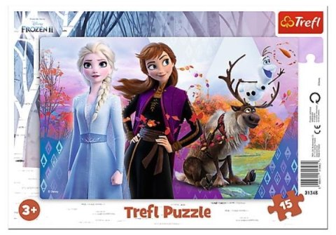 Puzzle 15el ramkowe Magiczny świat Anny i Elsy. Frozen 2 31348 Trefl p20