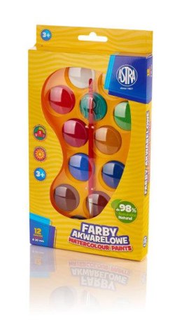 Farby akwarele 12 kolorów paletka ASTRA
