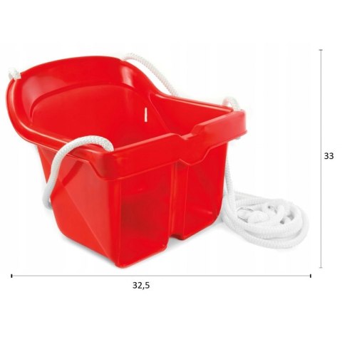 Huśtawka Kubełkowa Bezpieczna Czerwona MOCHTOYS